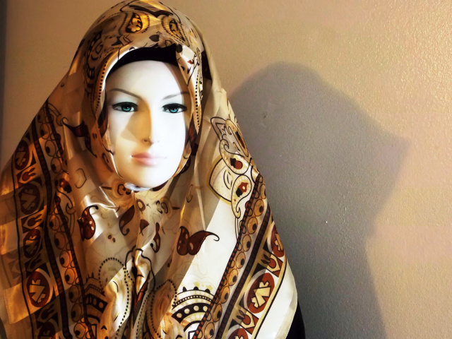Bright golden Square Turkish hijab 63